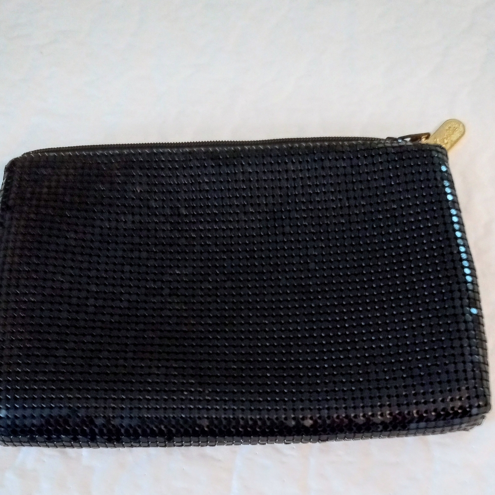 Glamorous Black Sequin Clutch with Gold Zipper